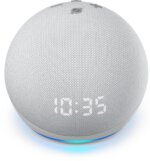 Amazon Echo Dot 4 Parlante Inteligent Con Reloj Alexa Blanco