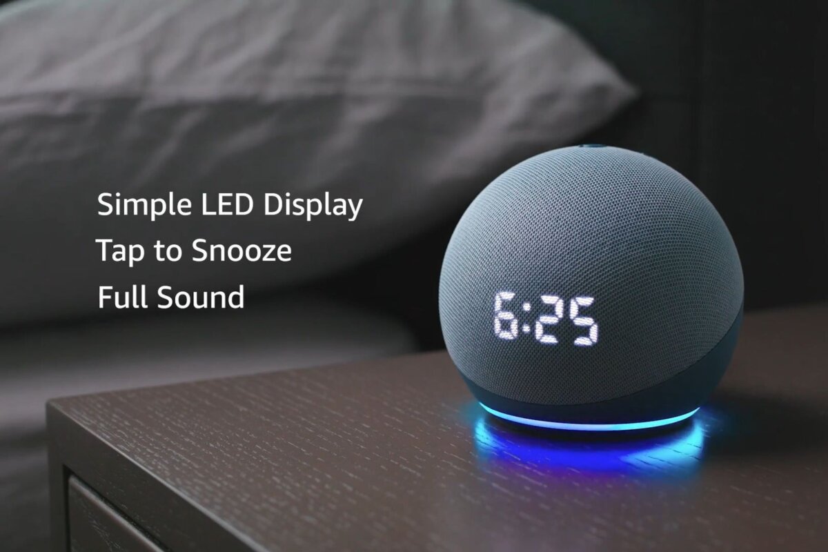 Amazon Echo Dot 4 Parlante Inteligente Con Reloj Alexa Azul - Imagen 4